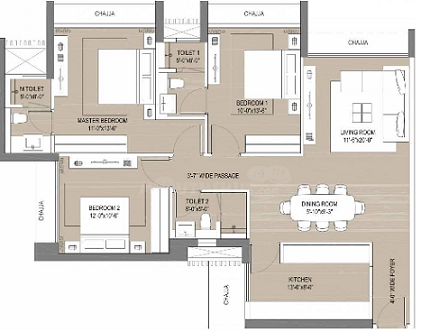 Oberoi Eternia & Enigma Mulund 3bhk Floor Plans